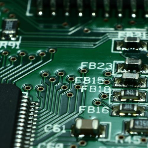 Green circuit board detail