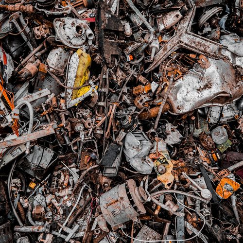 Scrapyard metal fragments